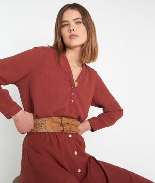 Picture of LAETI PAPRIKA COTTON GAUZE BLOUSE